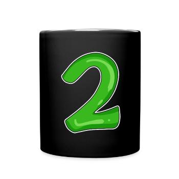 Numéro 2 vert - Mug uni - noir - Devant