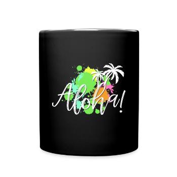 Aloha Tropen-Splash - Tasse einfarbig - Schwarz - Vorne