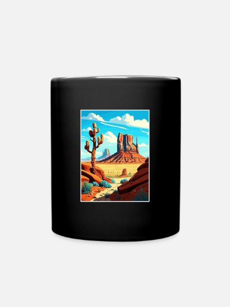 Monument Valley Arizona Vintage Reiseposter WPA - Tasse einfarbig - Schwarz