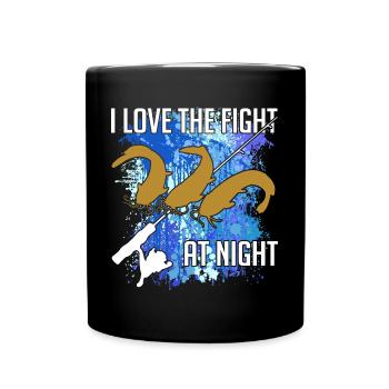 Poisson-chat Poisson-chat Pêche Silhouette de poisson-chat et taches de couleur - Mug uni - noir - Devant