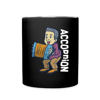 Schwungvoller Akkordeon Volksmusik - Tasse einfarbig - Schwarz - Vorne