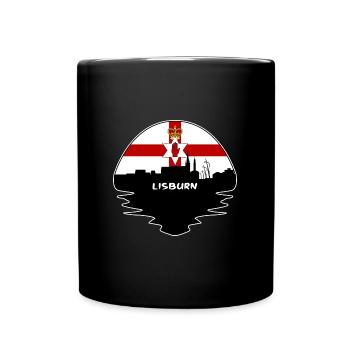 Lisburn-Nordirland-Flaggen-Skyline-Schattenbild T - Tasse einfarbig - Schwarz - Vorne