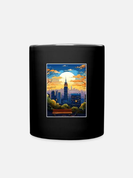 Manhattan New York Vintage Reiseposter Souvenir - Tasse einfarbig - Schwarz