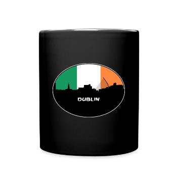 Dublin Irland Flagge Skyline Reise Souvenir - Tasse einfarbig - Schwarz - Vorne