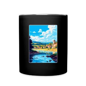 Dordogne France Affiche de voyage vintage Souvenir WPA - Mug uni - noir - Devant