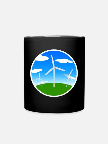 Windräder - Tasse einfarbig - Schwarz