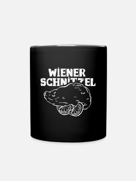 Knuspriges Wiener Schnitzelgericht - Tasse einfarbig - Schwarz