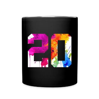 NUMMER 20 JAHRE ALT 20. GEBURTSTAG - Tasse einfarbig - Schwarz - Vorne