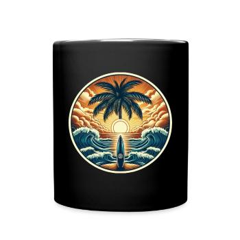 Logo du surfeur - Mug uni - noir - Devant