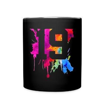 19 YEARS 19TH BIRTHDAY - Full Colour Mug - black - Front