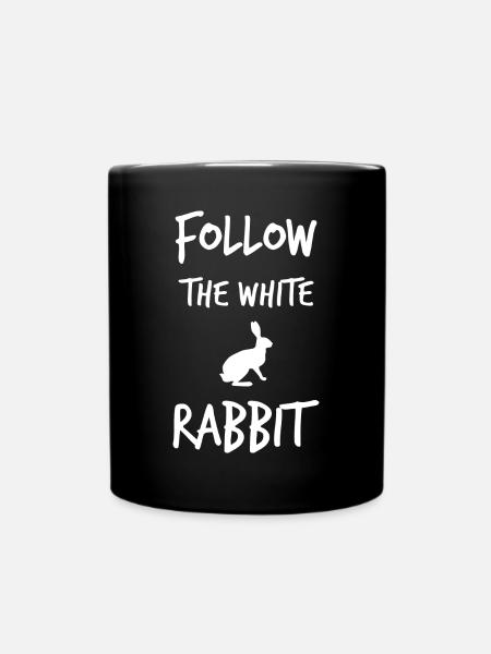 Follow the White Rabbit - Tasse einfarbig - Schwarz