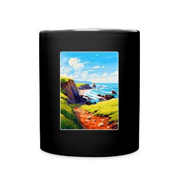 Hartland Quay Devon Vintage Travel Poster Souvenir - Full Colour Mug - black - Front
