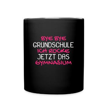 Gymnasium Einschulung Schulbeginn Geschenk - Tasse einfarbig - Schwarz - Vorne