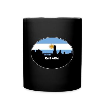Rosario Argentinien Flagge Skyline Silhouette Reisen - Tasse einfarbig - Schwarz - Vorne