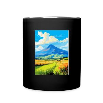 Mourne Mountains Vintage Travel Poster Souvenir - Full Colour Mug - black - Front
