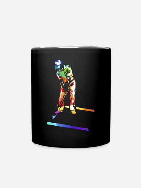 Schwungvoller Minigolf Bahnprofi - Tasse einfarbig - Schwarz