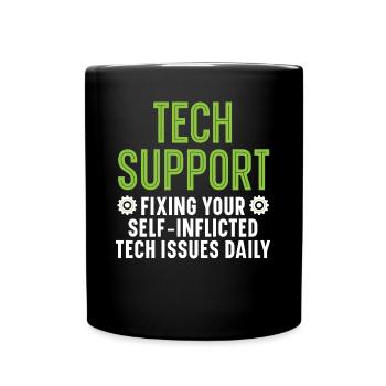 Keine Sorge, ich kenne mich mit Computern aus - Tasse einfarbig - Schwarz - Vorne