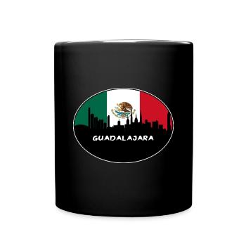 Guadalajara Mexiko Flagge Skyline Silhouette Reisen - Tasse einfarbig - Schwarz - Vorne