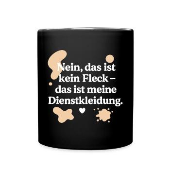Das ist kein Fleck (weiß & beige) - Tasse einfarbig - Schwarz - Vorne