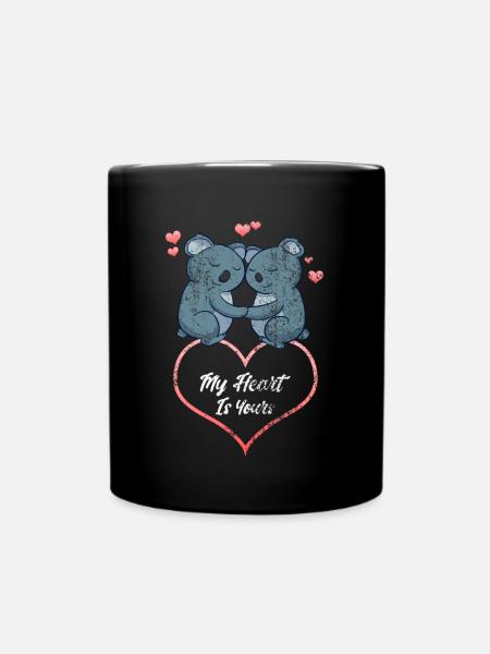 Mein Herz gehört Dir Liebesbeweis Partnerlook Part - Tasse einfarbig - Schwarz