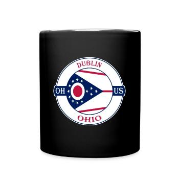 Dublin Ohio Flagge USA Reise Souvenir Abzeichen - Tasse einfarbig - Schwarz - Vorne