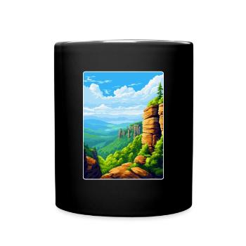 Montagne de grès de l’Elbe Allemagne Affiche de voyage WPA - Mug uni - noir - Devant