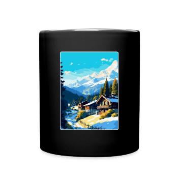 Megève France Affiche de voyage vintage WPA Souvenir - Mug uni - noir - Devant