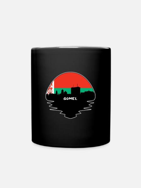 Gomel Weißrussland Flagge Skyline Silhouette Reisen - Tasse einfarbig - Schwarz