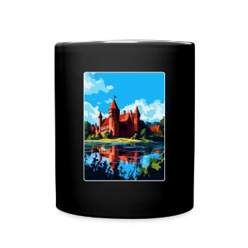 Malbork Castle Poland Vintage Travel Poster WPA - Full Colour Mug - black - Front