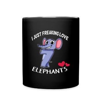 I love elephants - Full Colour Mug - black - Front