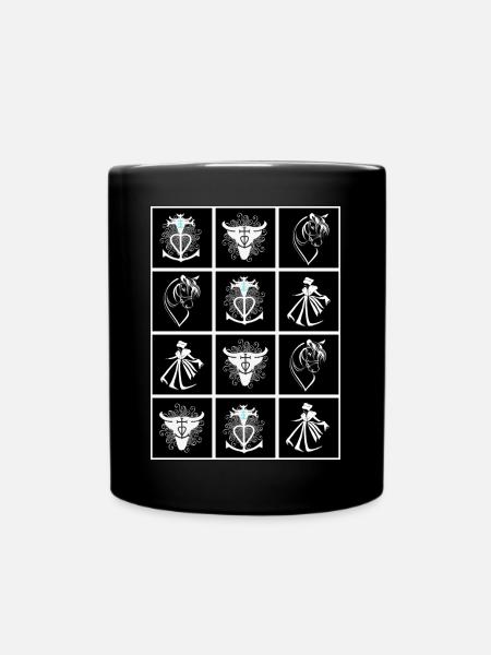 karierte Camargue-Frau - Tasse einfarbig - Schwarz