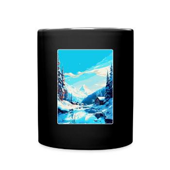 Val D Isère France Affiche de voyage vintage souvenir - Mug uni - noir - Devant