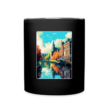 Zwolle Niederlande Vintage Reiseplakat Souvenir - Tasse einfarbig - Schwarz - Vorne