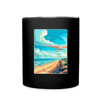 Zandvoort Pays-Bas Affiche de voyage vintage WPA - Mug uni - noir - Devant