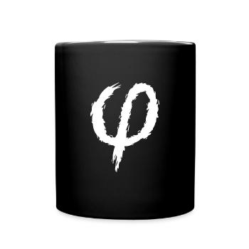 Phi Zeichen Symbol Bürste - Tasse einfarbig - Schwarz - Vorne