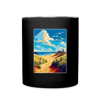Suffolk Coast Vintage Travel Poster Souvenir WPA - Full Colour Mug - black - Front