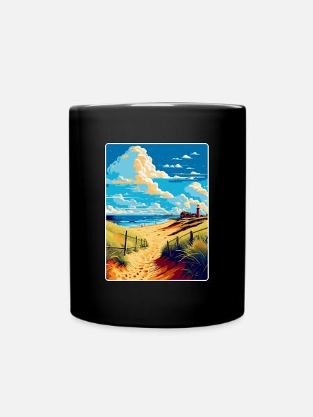 Suffolk Küste Vintage Reise Poster Souvenir WPA - Tasse einfarbig - Schwarz