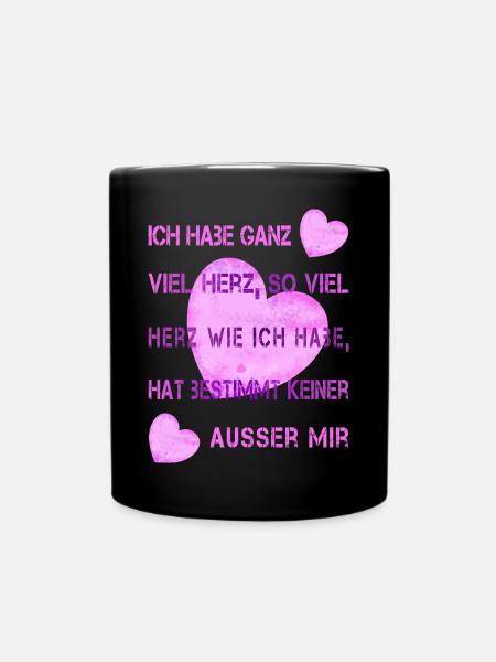 gute Seele viel Herz - Tasse einfarbig - Schwarz