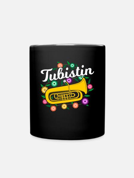 Tubistin Tuba Blumen Tubaspielerin - Tasse einfarbig - Schwarz