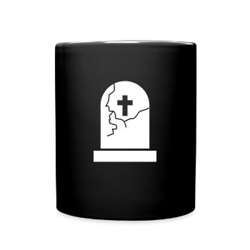 Grabstein Friedhof Grab - Tasse einfarbig - Schwarz - Vorne