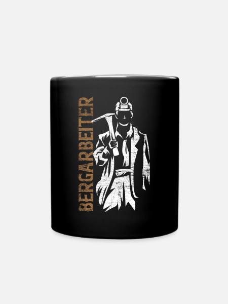 Kräftiger Bergmann Untertagebau - Tasse einfarbig - Schwarz