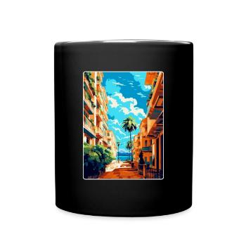 Malaga Espagne Affiche de voyage vintage WPA Souvenir - Mug uni - noir - Devant