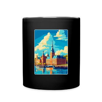 Helsingborg Sweden Vintage Travel Poster Souvenir - Full Colour Mug - black - Front
