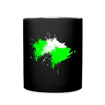 Klecks Fleck Flecke Weiß Hellgrün Vektor Design - Tasse einfarbig - Schwarz - Vorne