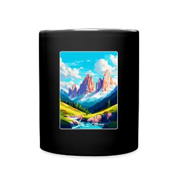 Dolomiten Italien Vintage Reiseplakat Souvenir WPA - Tasse einfarbig - Schwarz - Vorne