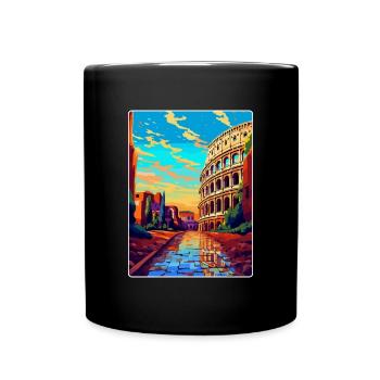 Rome Italy Vintage Travel Poster Souvenir Souvenir - Full Colour Mug - black - Front