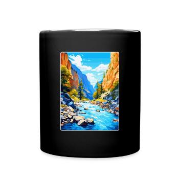 Samaria Schlucht Griechenland Vintage Reise Poster WPA Kunst - Tasse einfarbig - Schwarz - Vorne