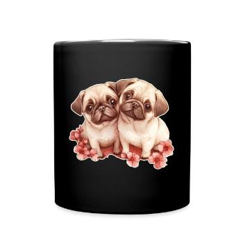 Mops - Tasse einfarbig - Schwarz - Vorne