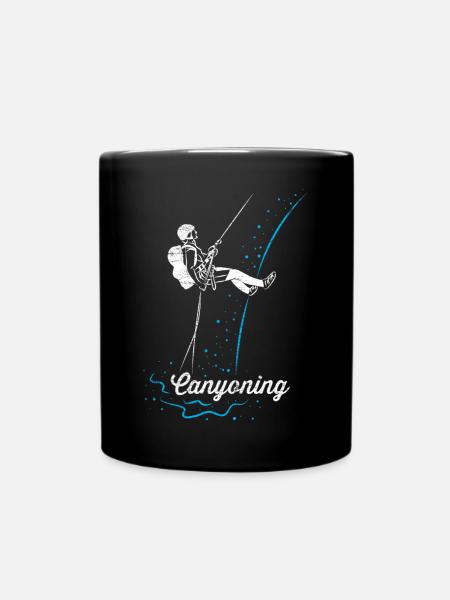 Actionreiches Canyoning Abseilen - Tasse einfarbig - Schwarz