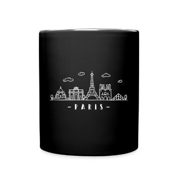 Paris France Capital Skyline Eiffel Tower - Full Colour Mug - black - Front